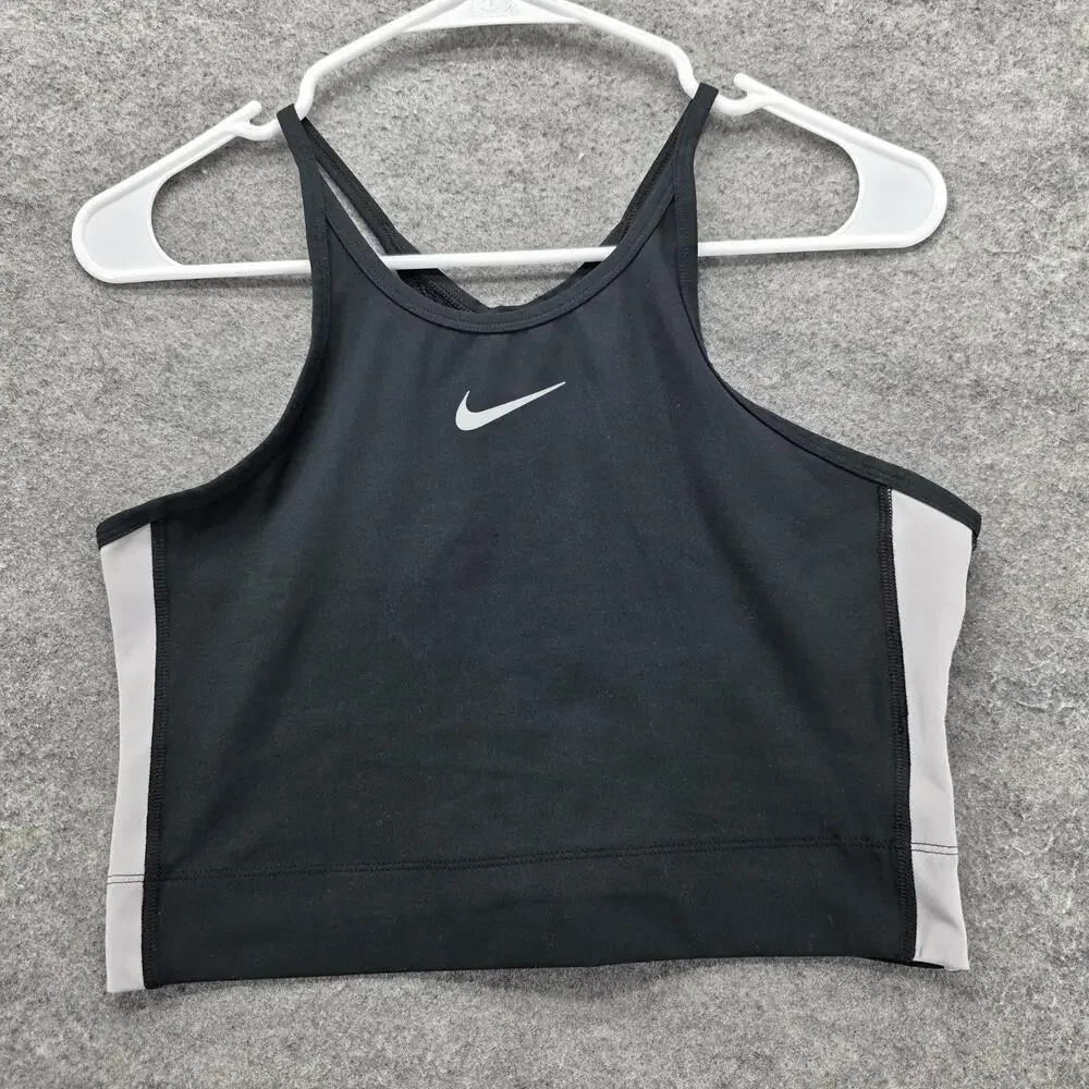 Nike Sports Bra Womens M Black Racerback Dri-FIT Medium Support Tagless